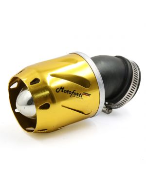 33mm Inner Dia Gold Tone Adjustable Clamp Air Filter for Motorbike