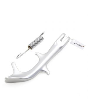 Silver Tone 19cm Length Motorcycle Foot Kickstand Side Stand Supporter w Spring